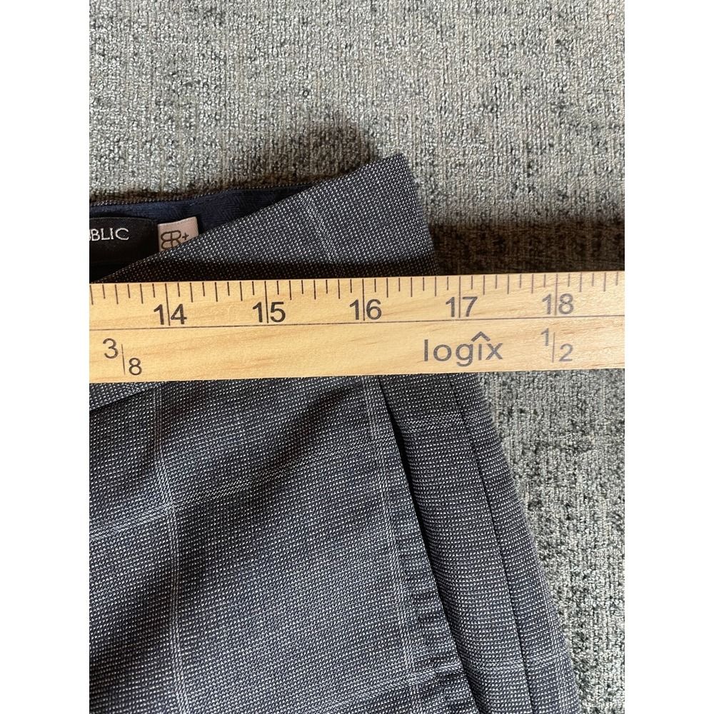 Banana Republic Mens 32x34 Slim Fit Grey Windowpane Plaid Dress Pants Trousers - Picture 6 of 8